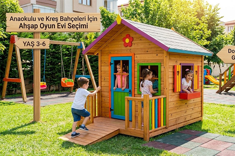 Anaokulu ve Kreş Bahçesi İçin Ahşap Oyun Evi Nasıl Seçilir?